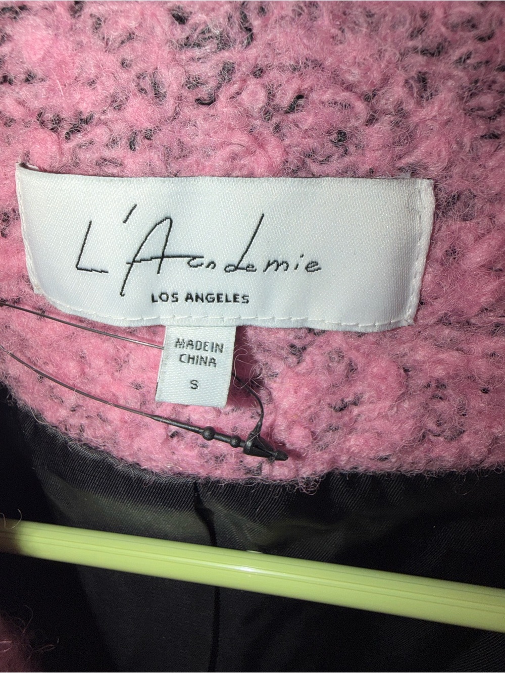 L'ACADEMIE Eira Cropped Blazer in Pink & Black Multi - Picture 2 of 8